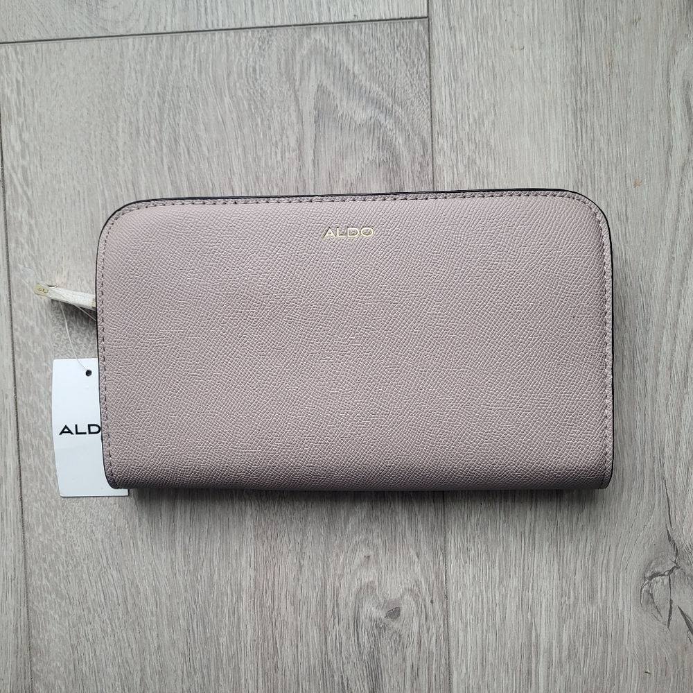 ALDO Large Wallet Taupe with Gold Details (FREE with Bundle)